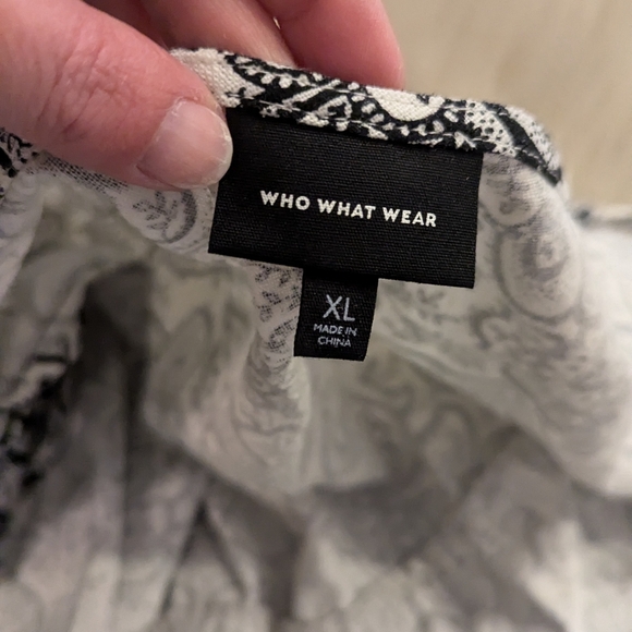 Who What Wear white and black floral one shoulder dress size XL - Picture 6 of 8